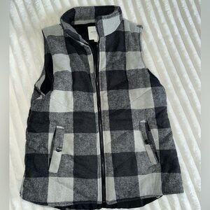 Thread & Supply Black and Gray Checkered Vest